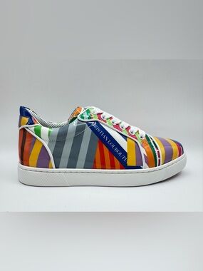 Christian Louboutin Vieira Sneaker | Happy Rue Stripe Patent | Size 36.5 Unused